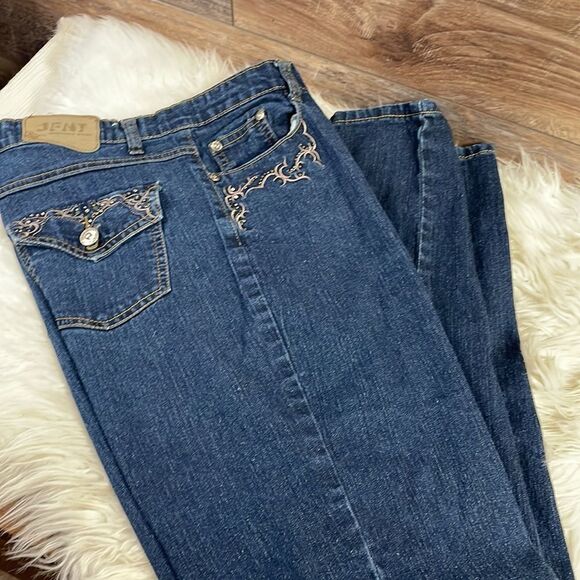 JEANS FOR NEW TIME Embroidered Embellished Jeans Ladies Size 10 Blue - Picture 11 of 11